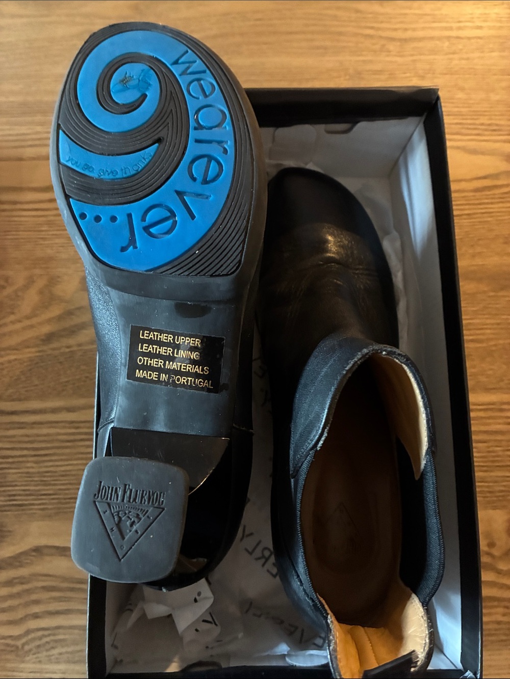 John Fluevog Black Leather Ankle Booties - Picture 3 of 4